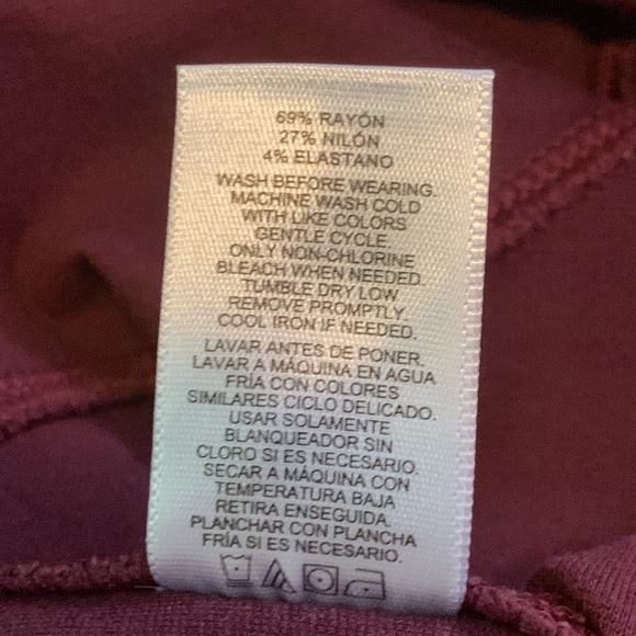 Ellen Tracy COMPANY Bordeaux color pull-up leggings L - Picture 7 of 11